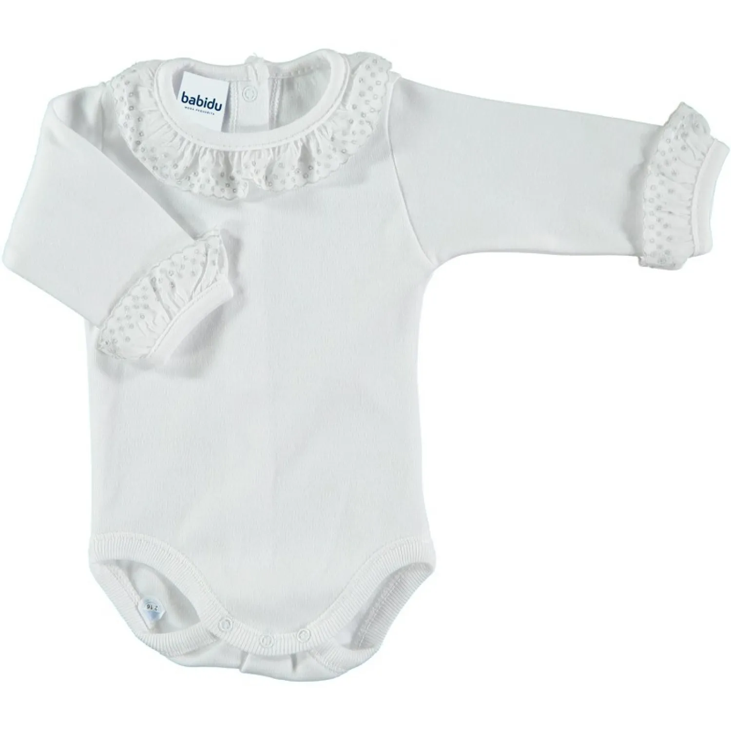 BODY EXTERIOR DE ALGODóN CON CUELLO Y PUñOS DE PUNTILLA, VARIOS COLORES. OINV