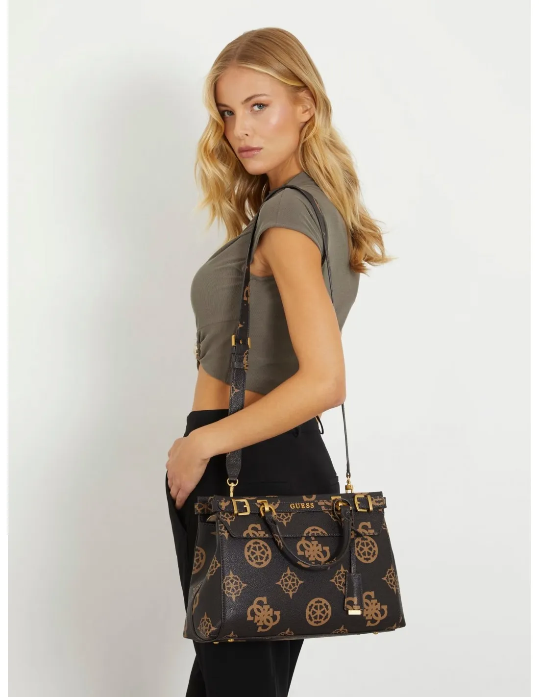 Bolso de mano Sestri logotipo 4g peonía de Guess