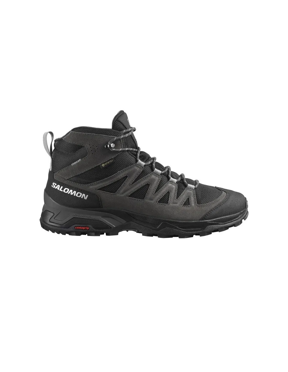 BOTAS DE MONTAñA SALOMON X WARD LEATHER MID GORETEX NEGRO/GRIS HOMBRE