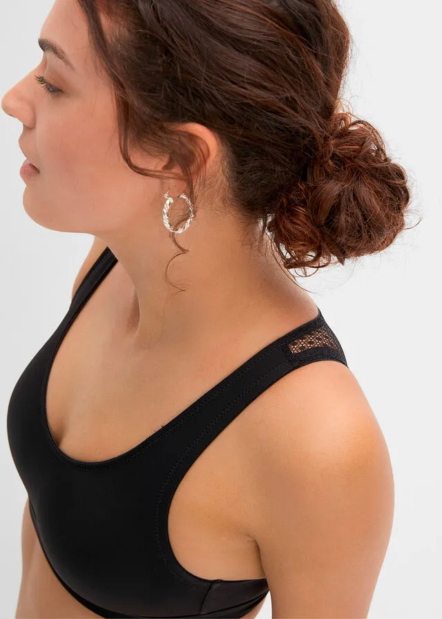Bralette con encaje Negro
