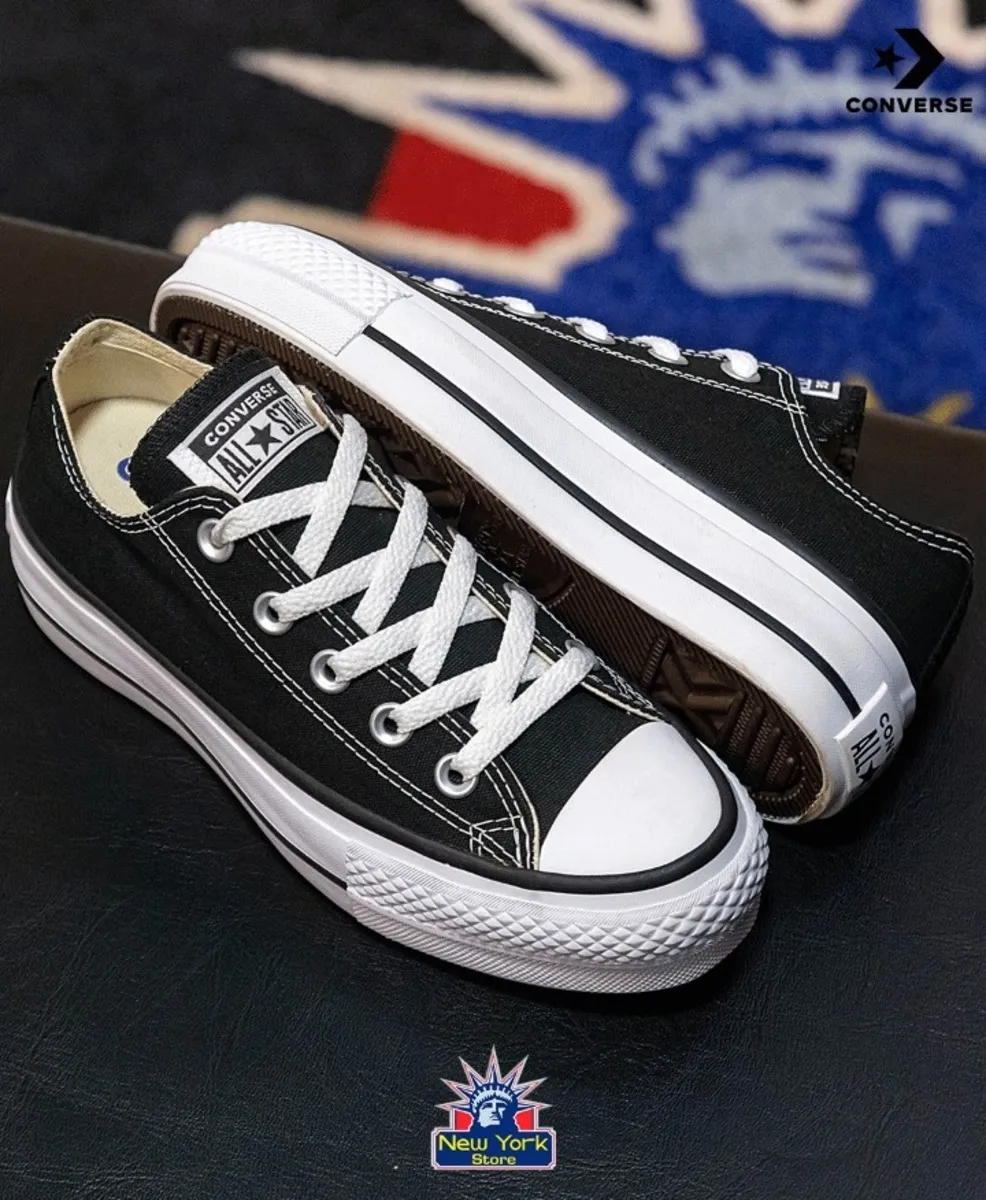 CALZADO CONVERSE PLATAFORMA ALTA LIFT OX NEGRO TELA 166585c