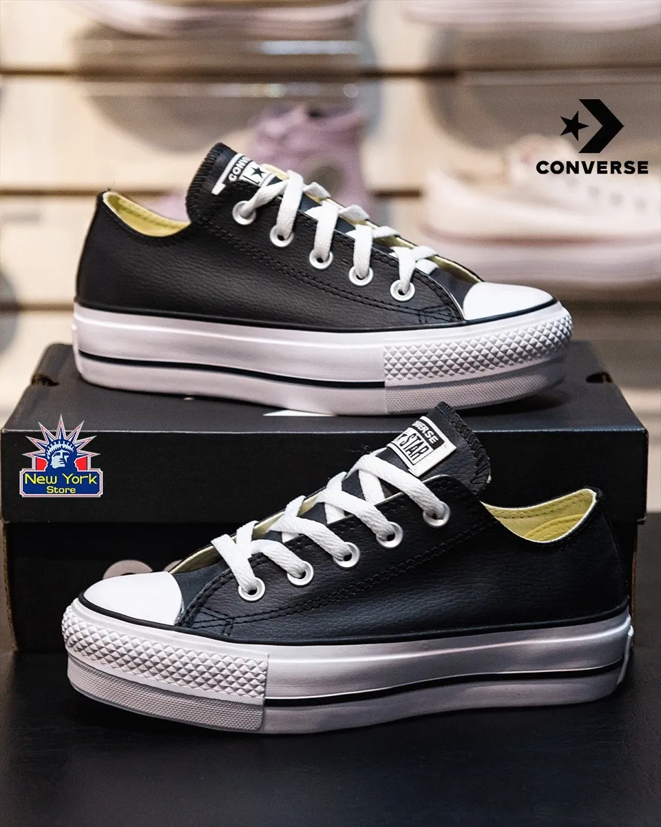 CALZADO CONVERSE PLATAFORMA ALTA OX CUERO NEGRO FEM N56 Cod:CT09830002