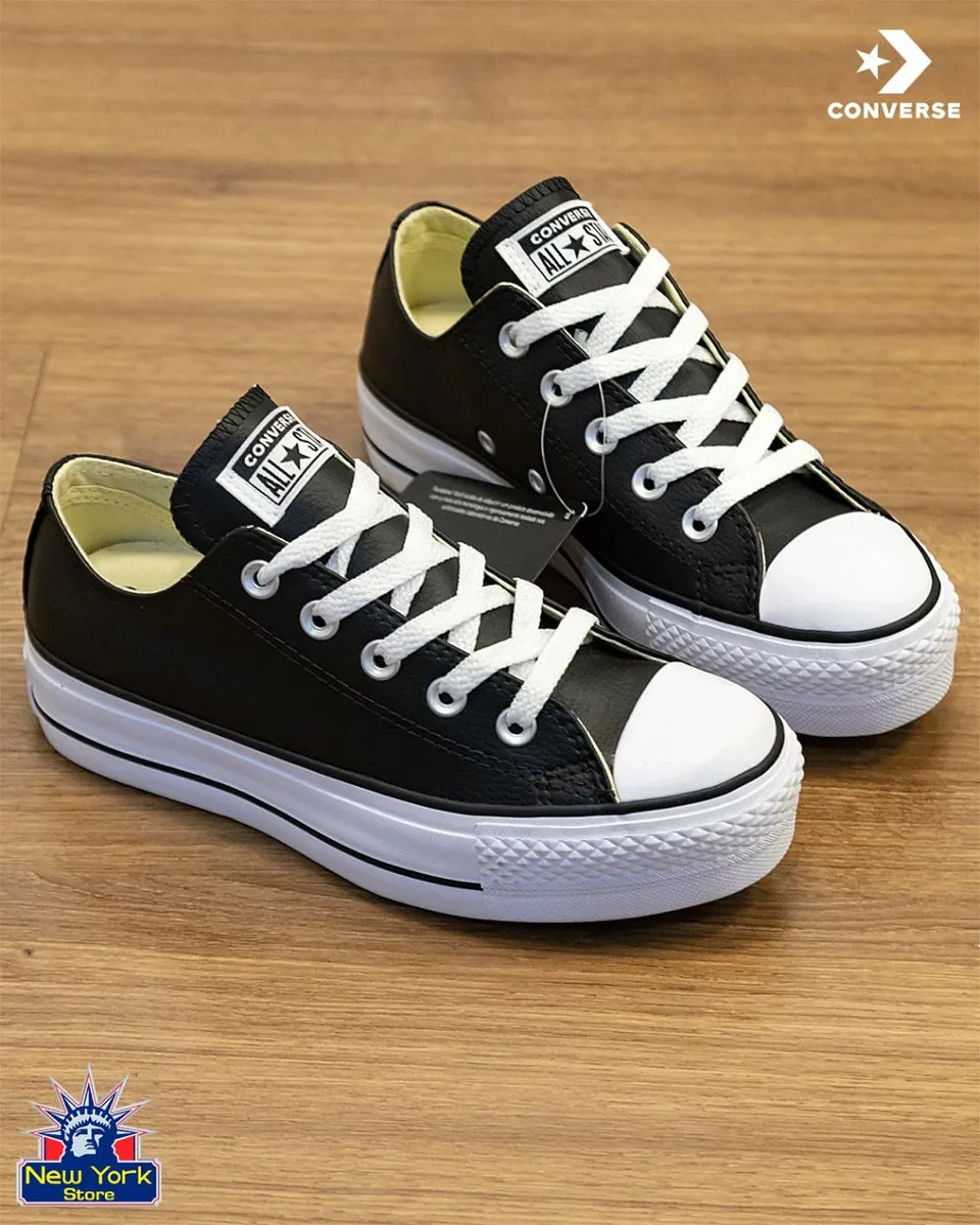 CALZADO CONVERSE PLATAFORMA ALTA OX CUERO NEGRO FEM N56 Cod:CT09830002