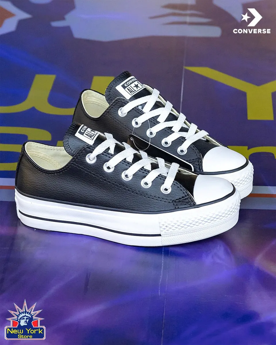 CALZADO CONVERSE PLATAFORMA ALTA OX CUERO NEGRO FEM N56 Cod:CT09830002