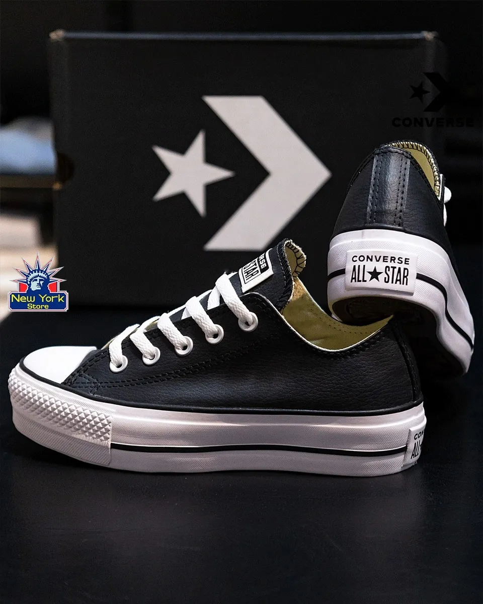CALZADO CONVERSE PLATAFORMA ALTA OX CUERO NEGRO FEM N56 Cod:CT09830002