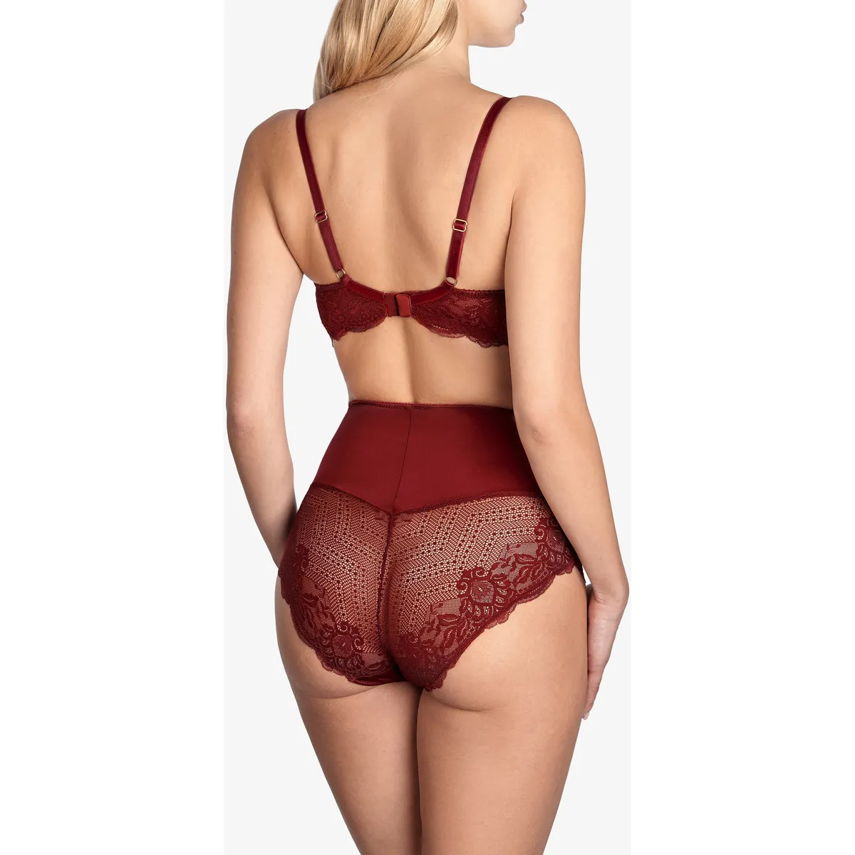 Calzoncillos de cintura alta Primerose burdeos