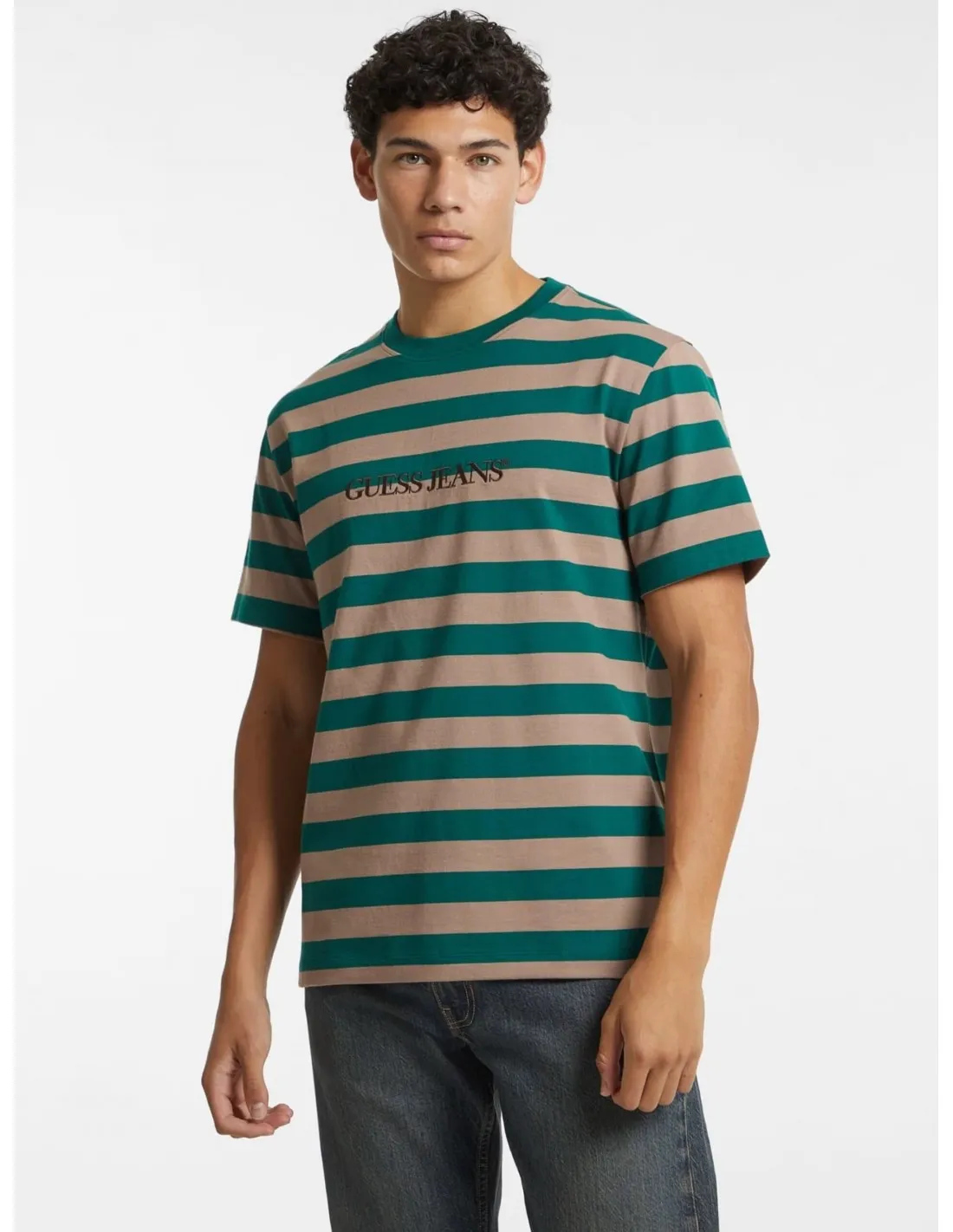 Camiseta a rayas con logotipo de Guess Jeans