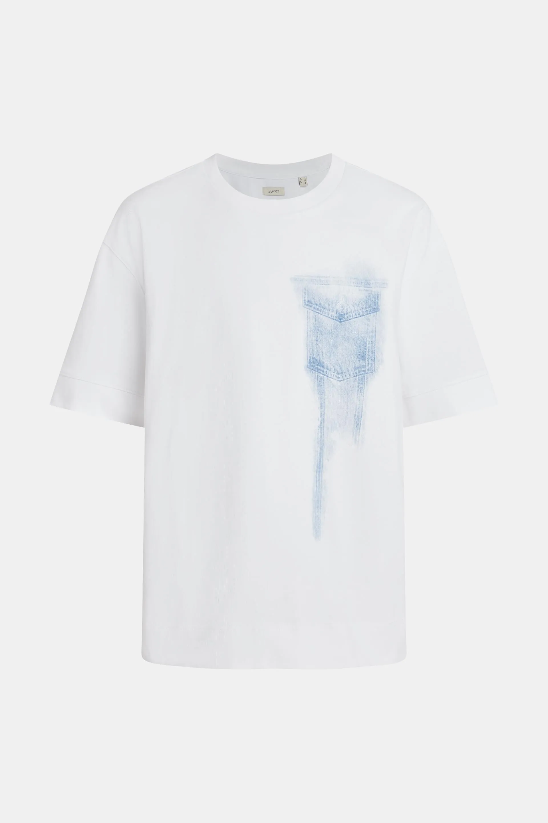 Camiseta con estampado de tejido vaquero índigo