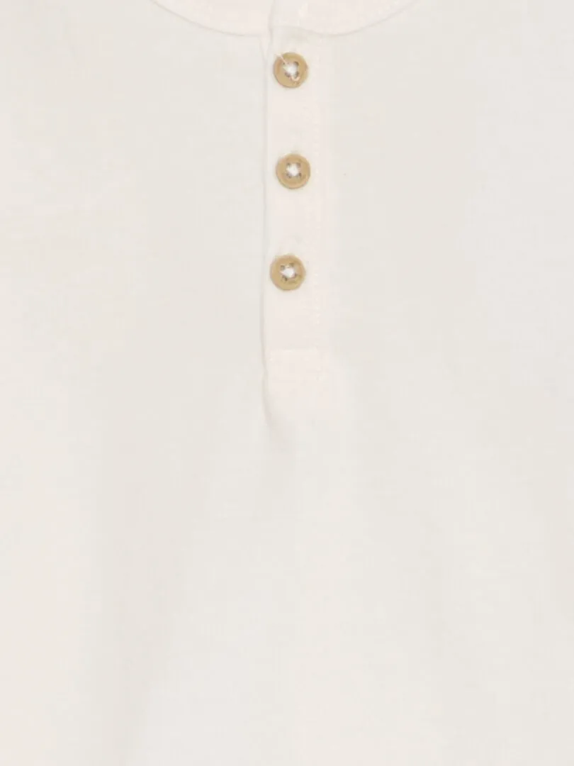 CAMISETA DE MANGA LARGA CON CUELLO PANADERO  BLANCO