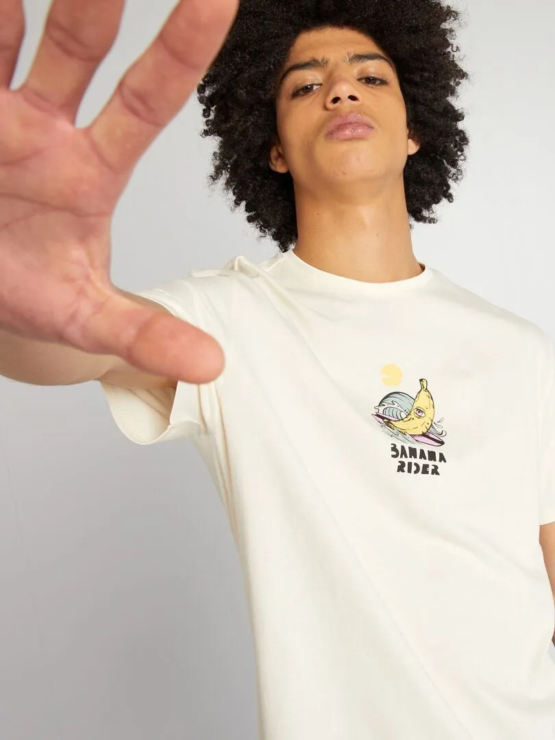 CAMISETA DE PUNTO CON CUELLO REDONDO  BEIGE
