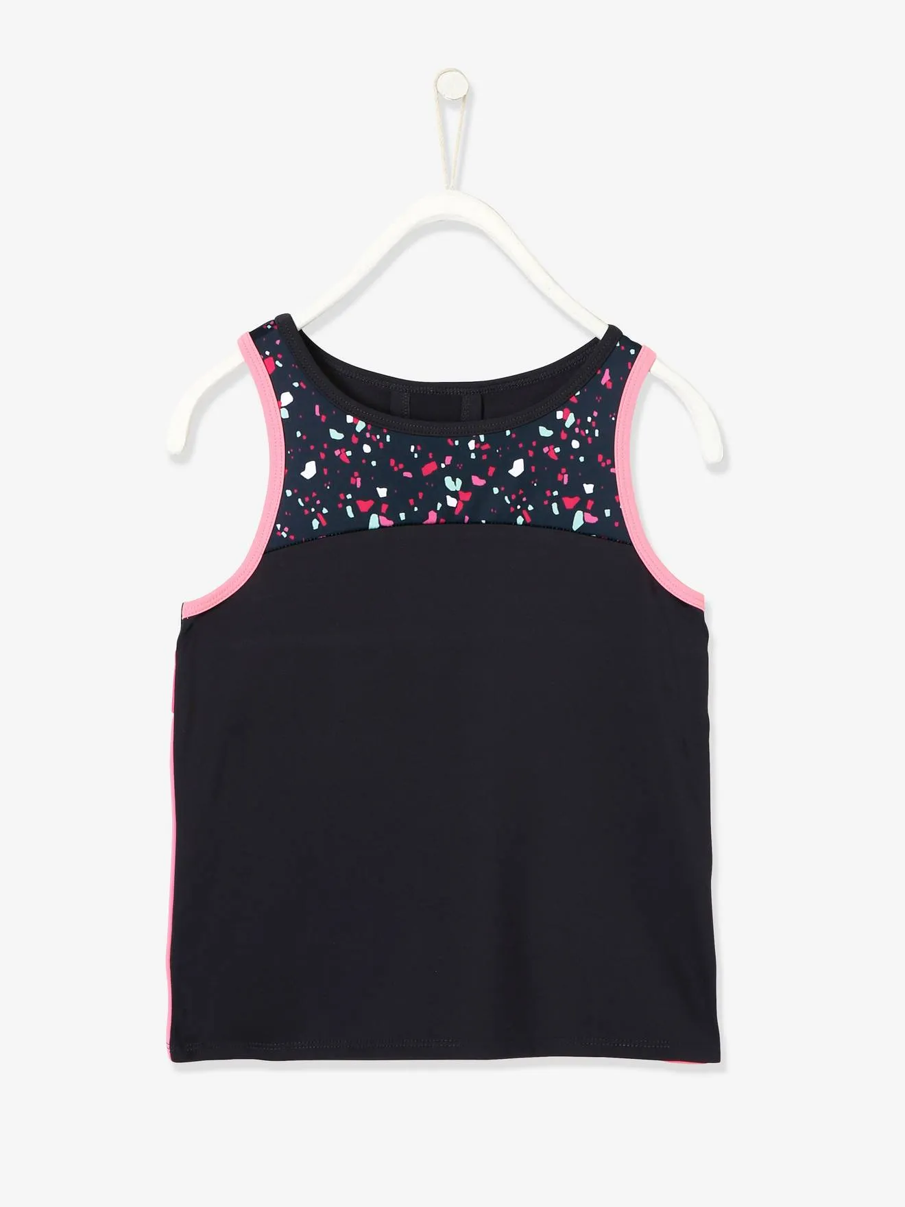 Camiseta deportiva de tirantes efecto top para niña