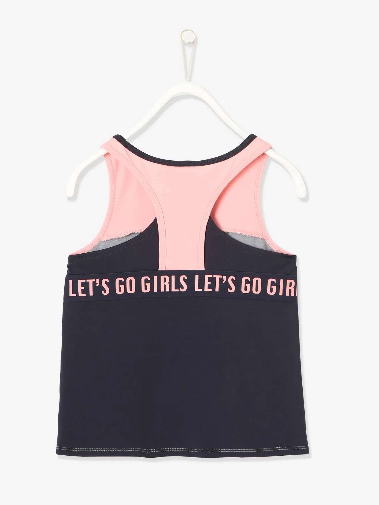 Camiseta deportiva de tirantes efecto top para niña