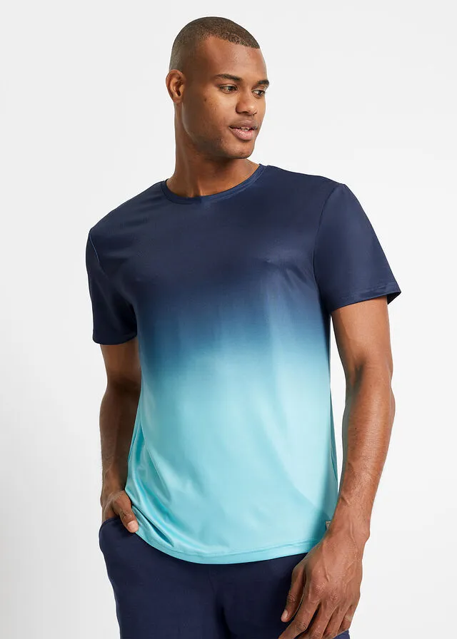 CAMISETA FUNCIONAL CON DEGRADADO CROMáTICO AZUL MARINOCELESTE