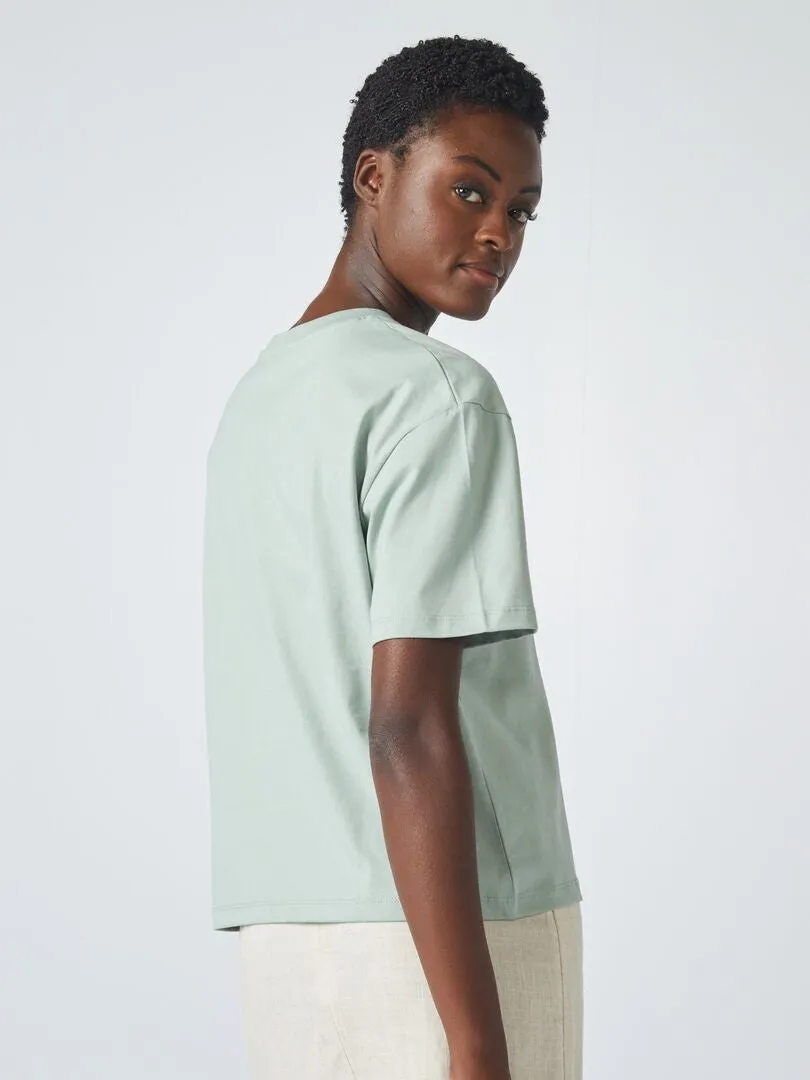 CAMISETA OVERSIZE CON CUELLO REDONDO  VERDE