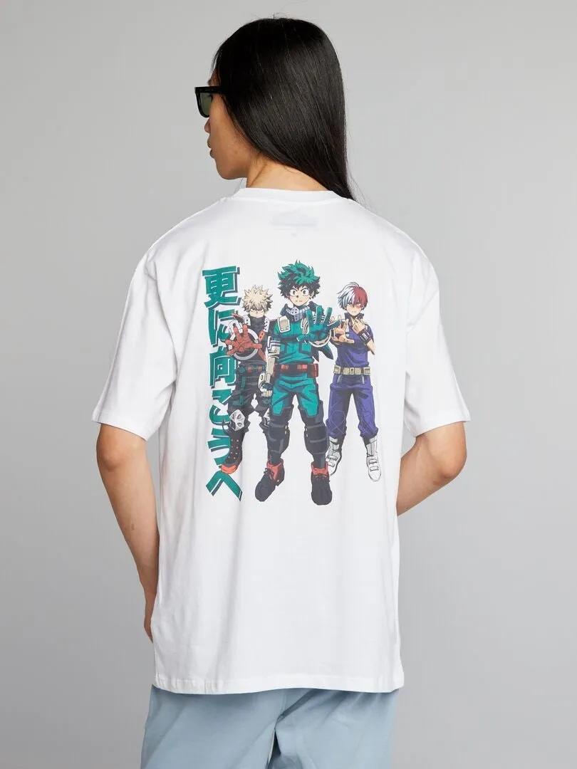 CAMISETA 'MY HERO ACADEMIA' CON CUELLO REDONDO  BLANCO