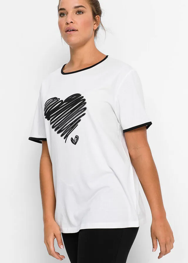CAMISETAS LARGAS DEPORTIVAS DE MANGA CORTA (2 UNIDADES) BLANCONEGRO ESTAMPADO