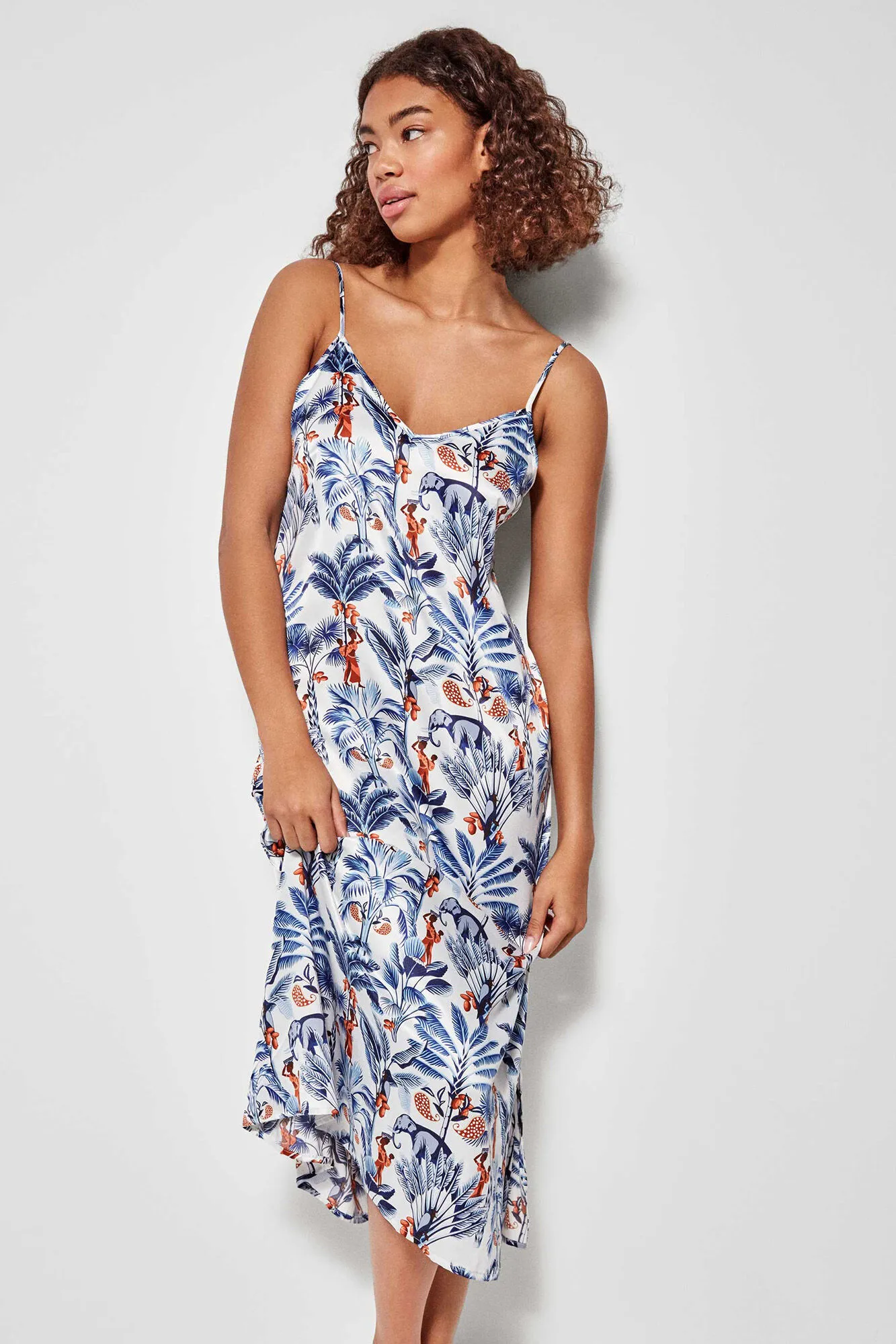 Camisón largo estampado floral