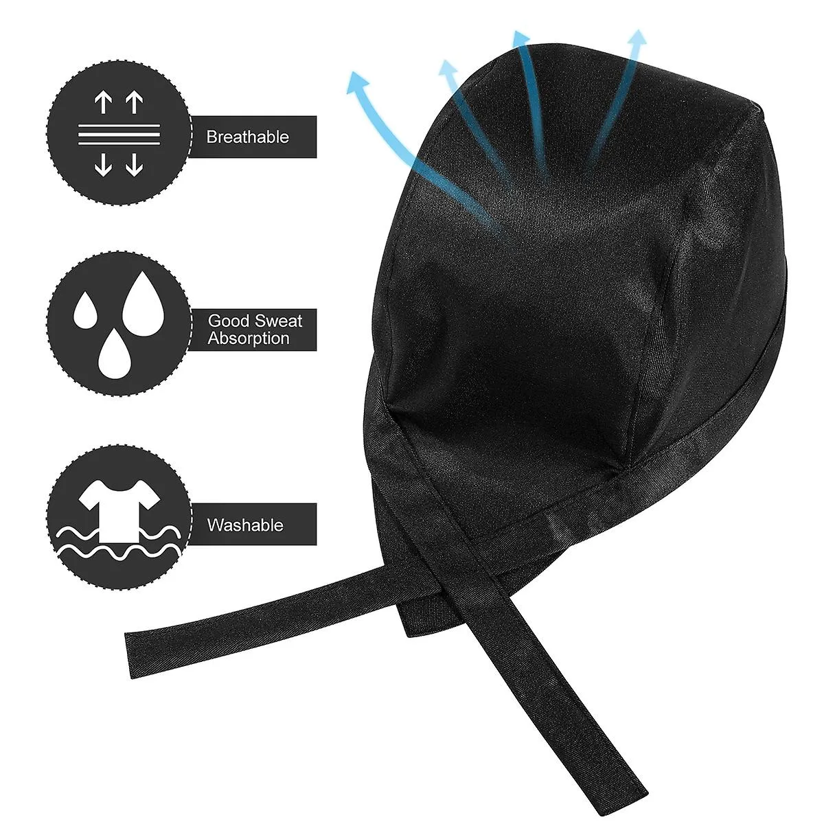 Cascos de bicicleta para niños Sombreros que absorben el sudor Sombreros de chef Sombreros esponjosos Gorra de calavera para muj