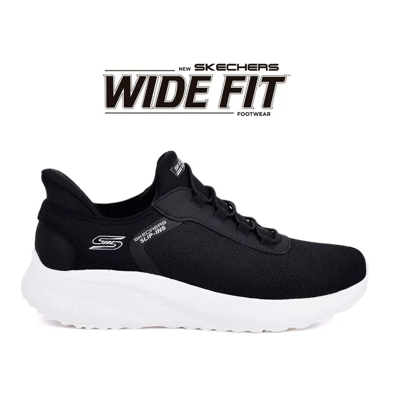 CHAMPION DEPORTIVO SKECHERS SLIP INS BOBS SQUAD CHAOS TOUGH WALK WIDE FIT HORMA ANCHA BLACK