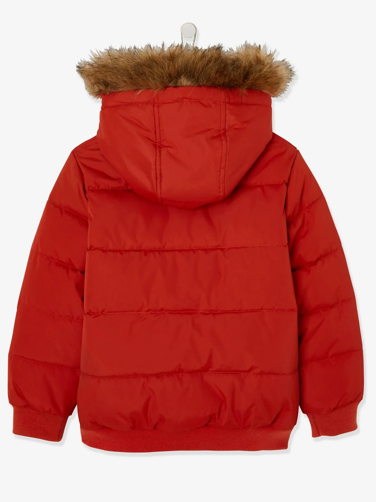 Chaqueta acolchada con capucha y forro de punto polar