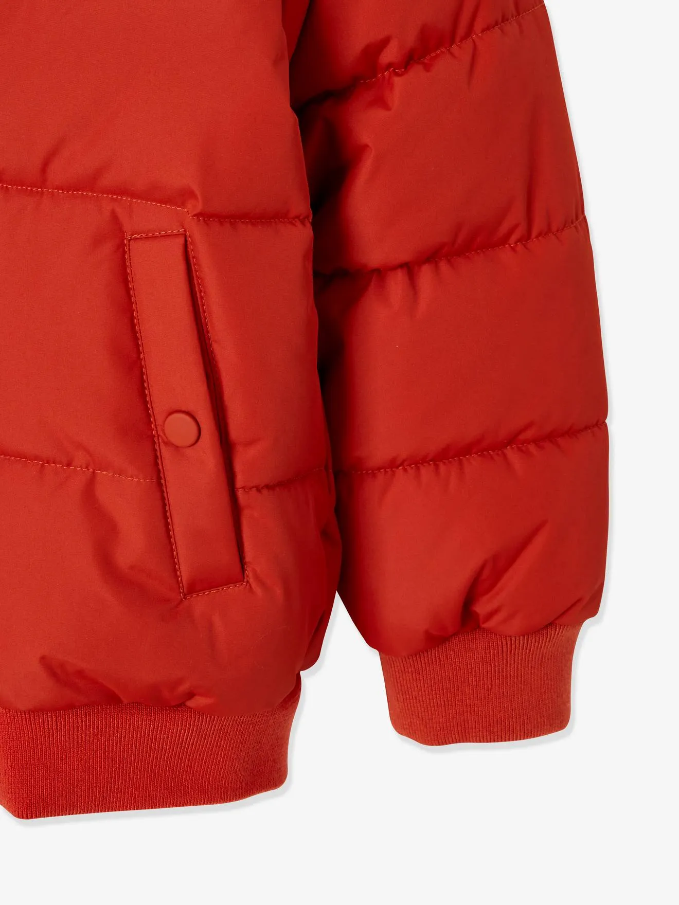 Chaqueta acolchada con capucha y forro de punto polar