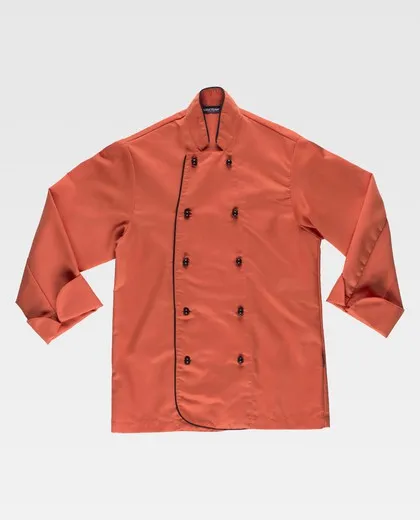 Chaqueta cocina unisex con botones de seguridad Coral