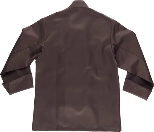 Chaqueta cocina unisex con botones de seguridad Marrón