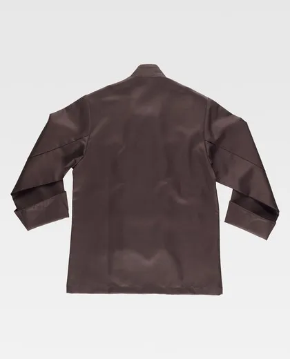 Chaqueta cocina unisex con botones de seguridad Marrón