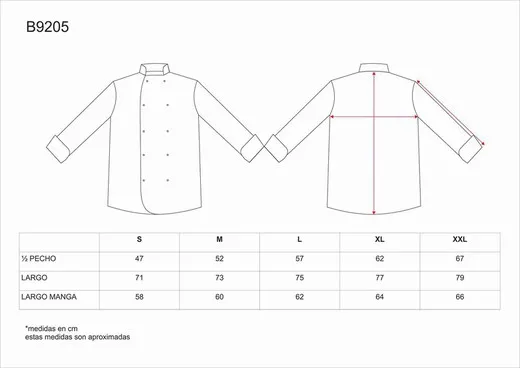Chaqueta cocina unisex con botones de seguridad Marrón