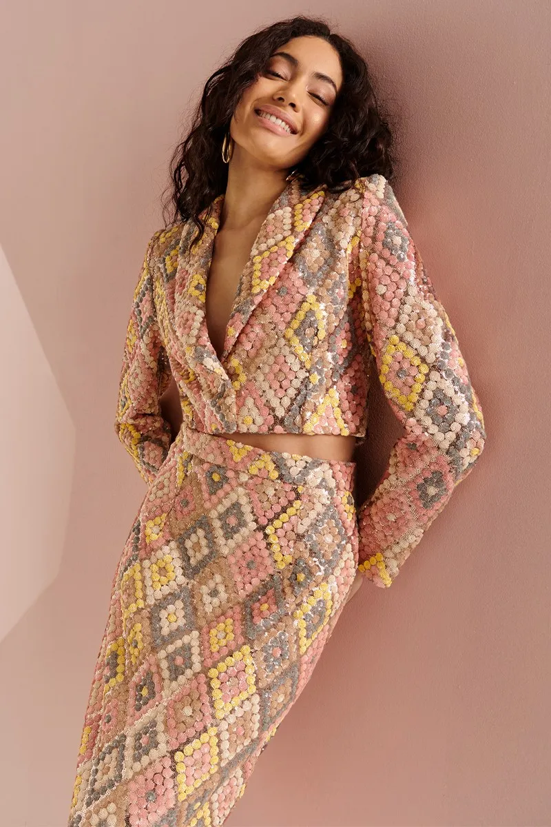 Chaqueta corta lentejuelas colores Marion