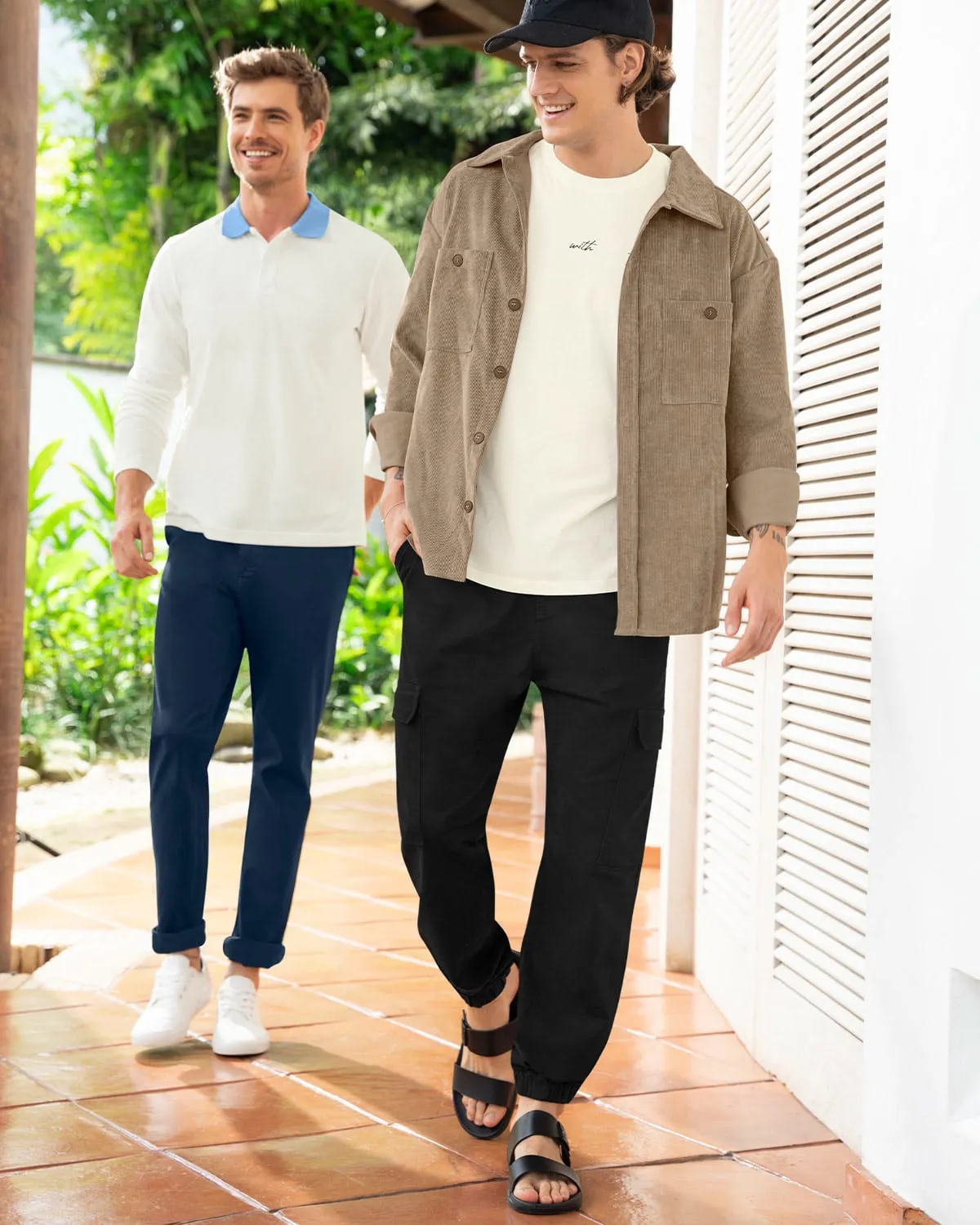 Chaqueta manga larga tipo corduroy para hombre