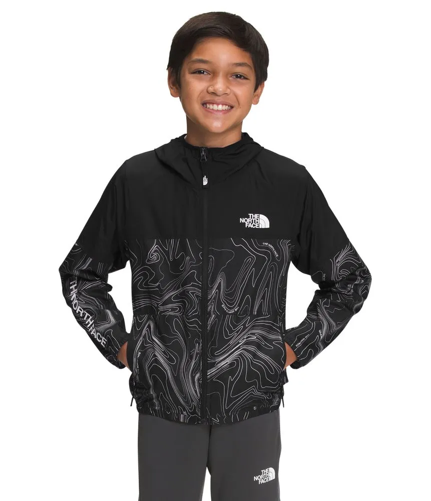 Chaqueta Printed Windwall Hoodie Negra Niño The North Face