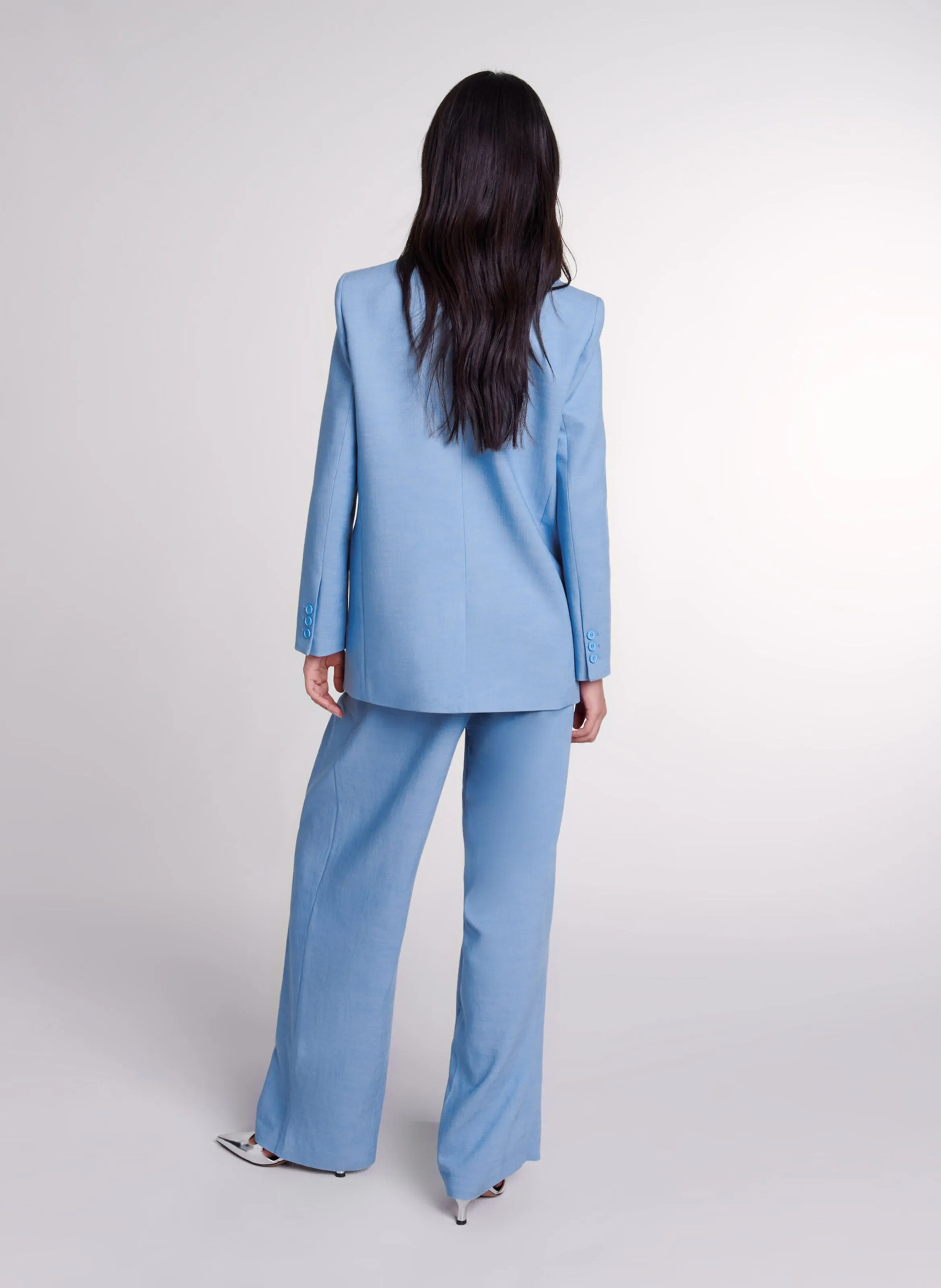 Chaqueta recta de sastre en azul