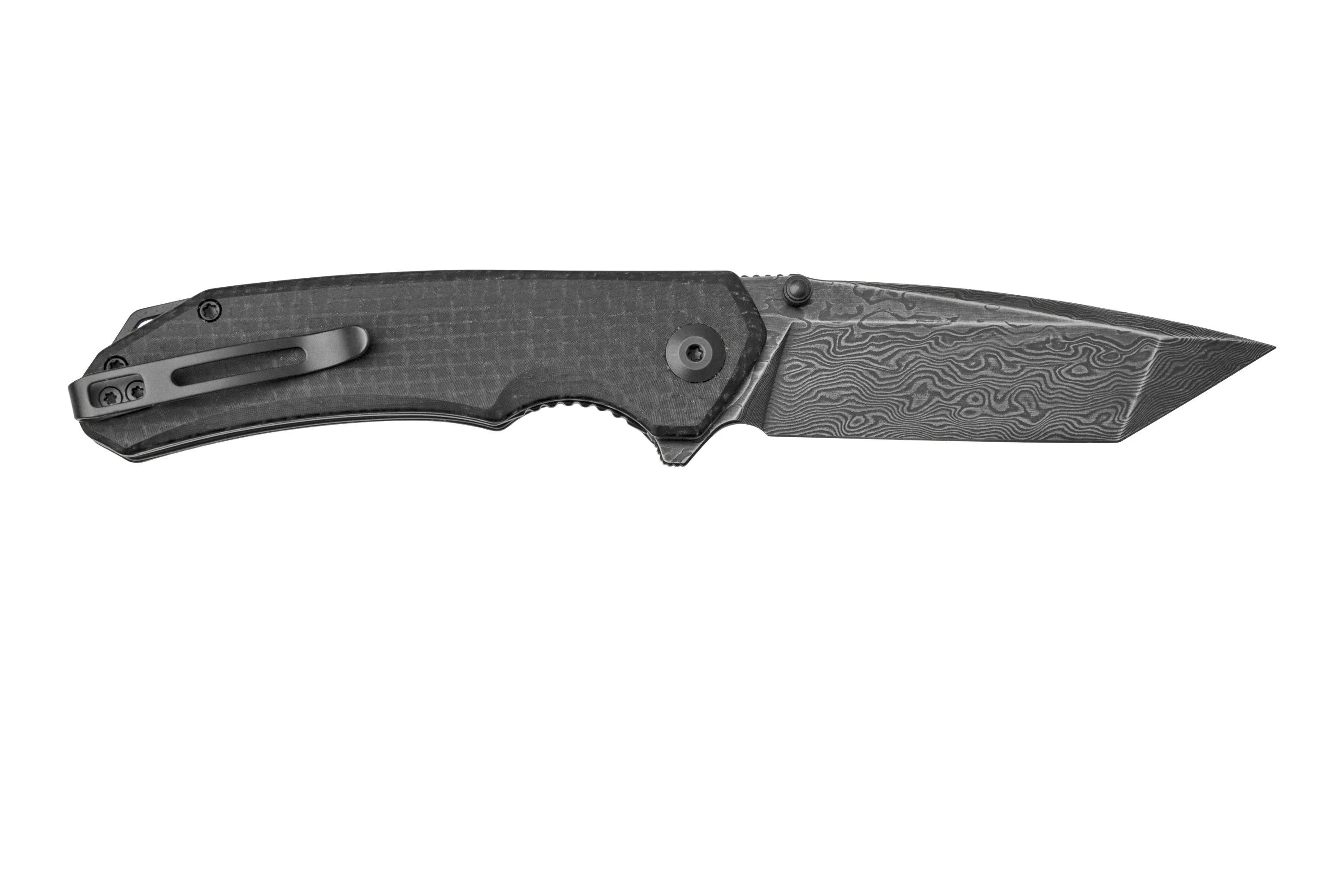 CIVIVI BRAZEN C2023DS1 DAMASCUS DROPPOINT, BLACK COARSE MICARTA NAVAJA