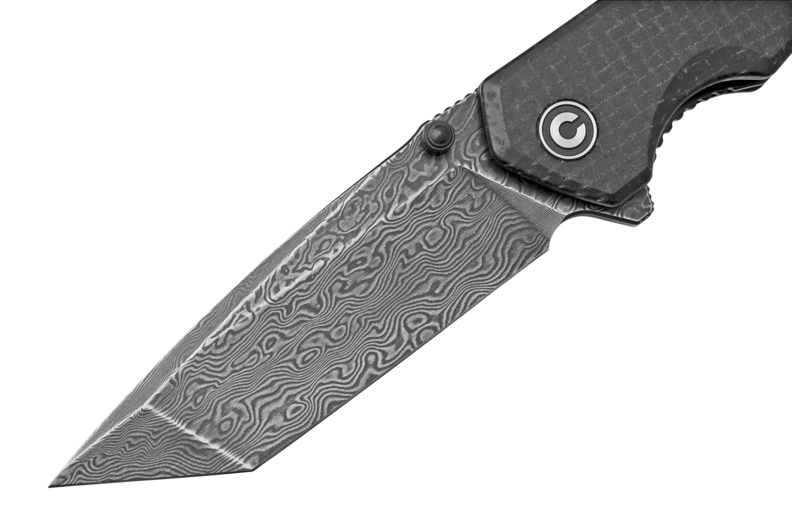 CIVIVI BRAZEN C2023DS1 DAMASCUS DROPPOINT, BLACK COARSE MICARTA NAVAJA