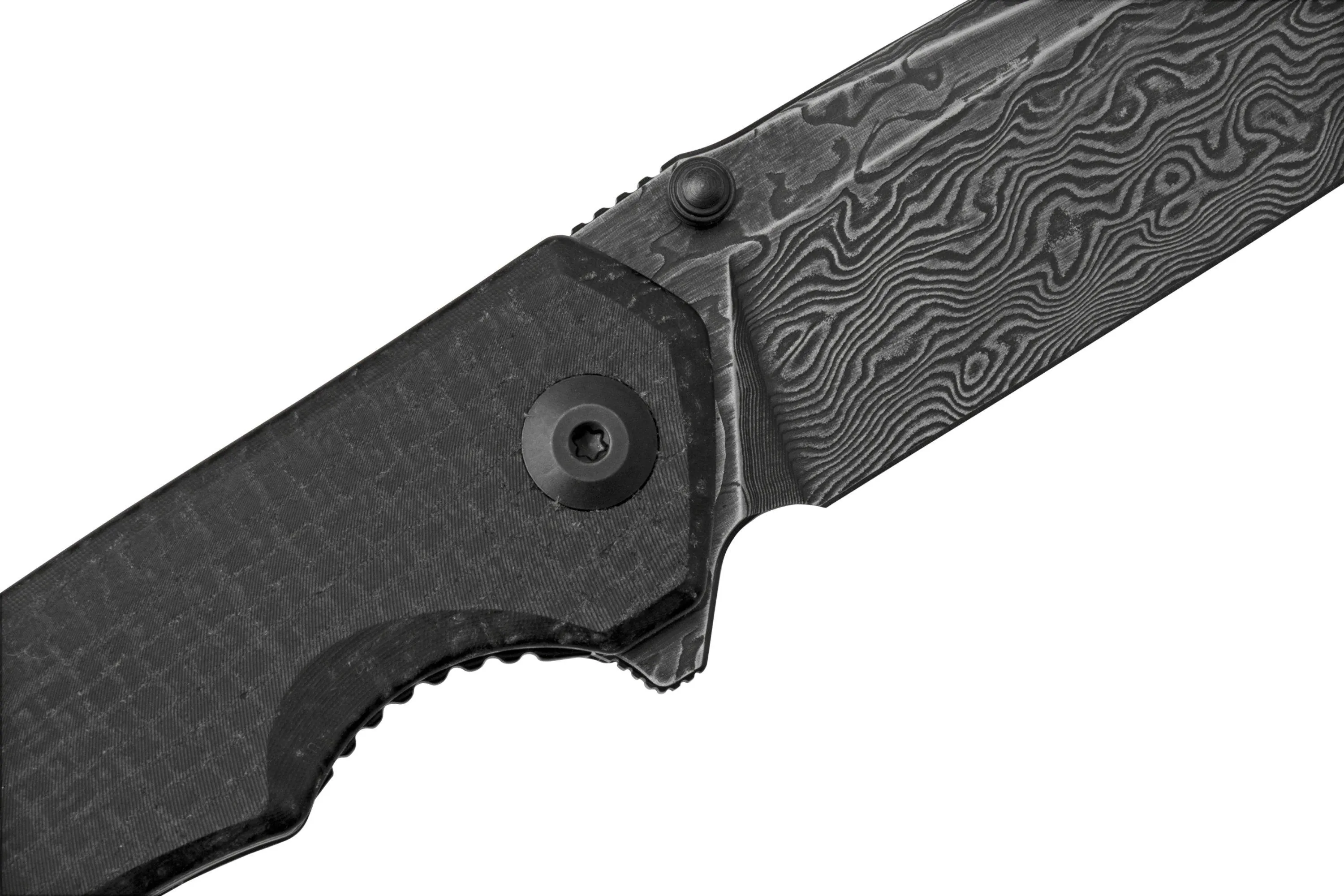 CIVIVI BRAZEN C2023DS1 DAMASCUS DROPPOINT, BLACK COARSE MICARTA NAVAJA