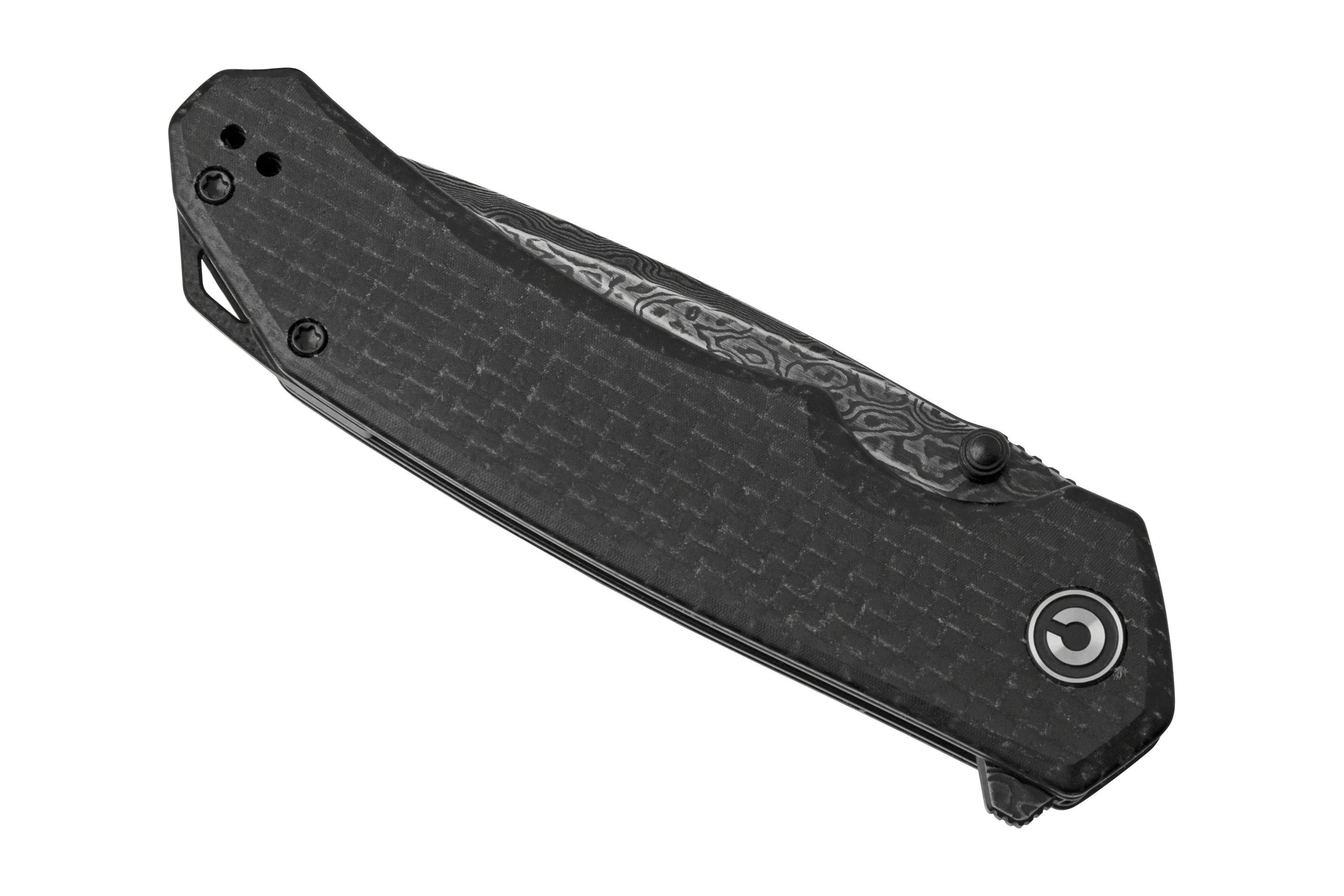 CIVIVI BRAZEN C2023DS1 DAMASCUS DROPPOINT, BLACK COARSE MICARTA NAVAJA