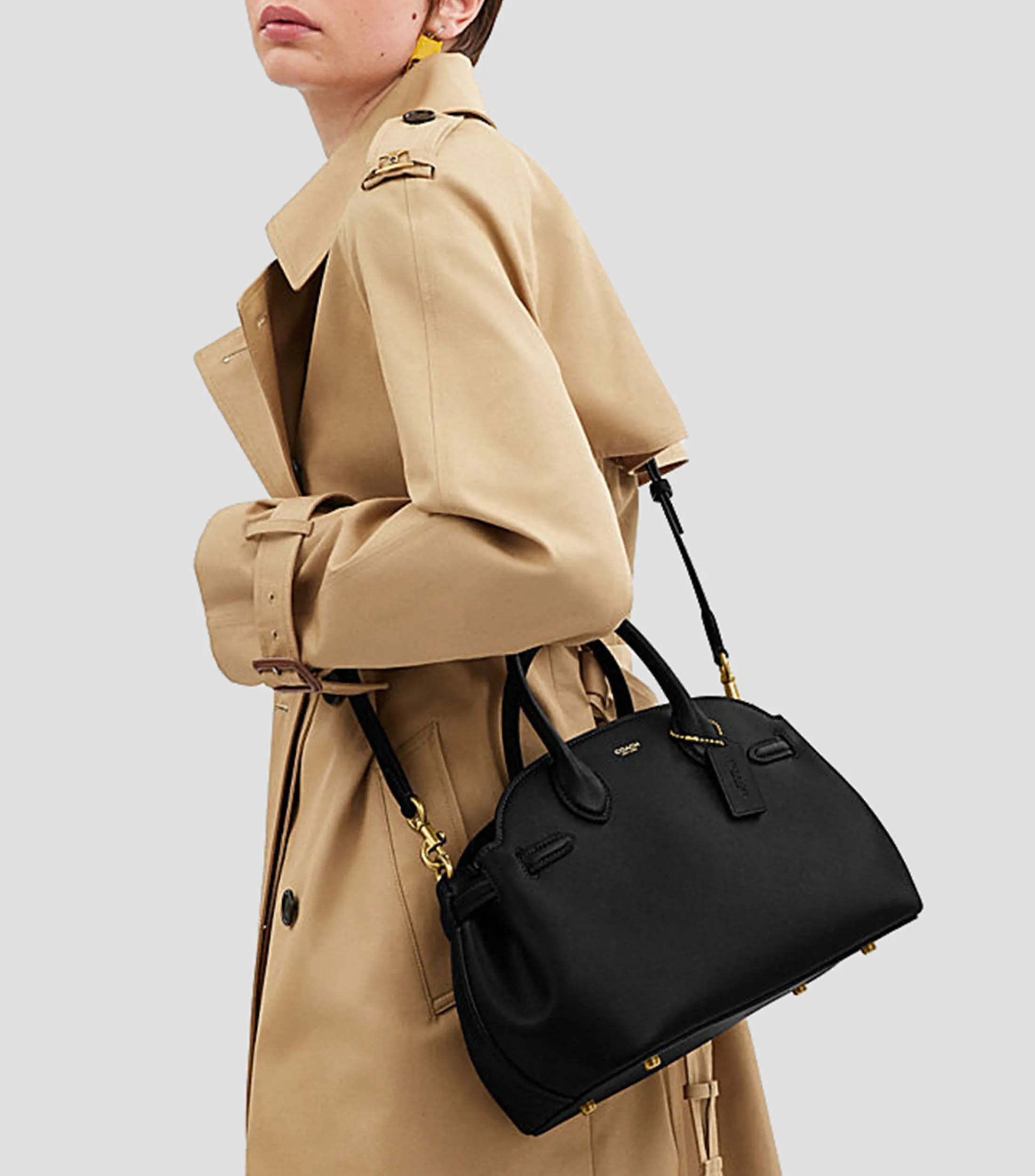 Coach Bolso Satchel Negro en Piel Empire Mujer