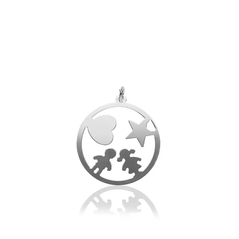 Colgante "Niños Amor" Plata de Ley