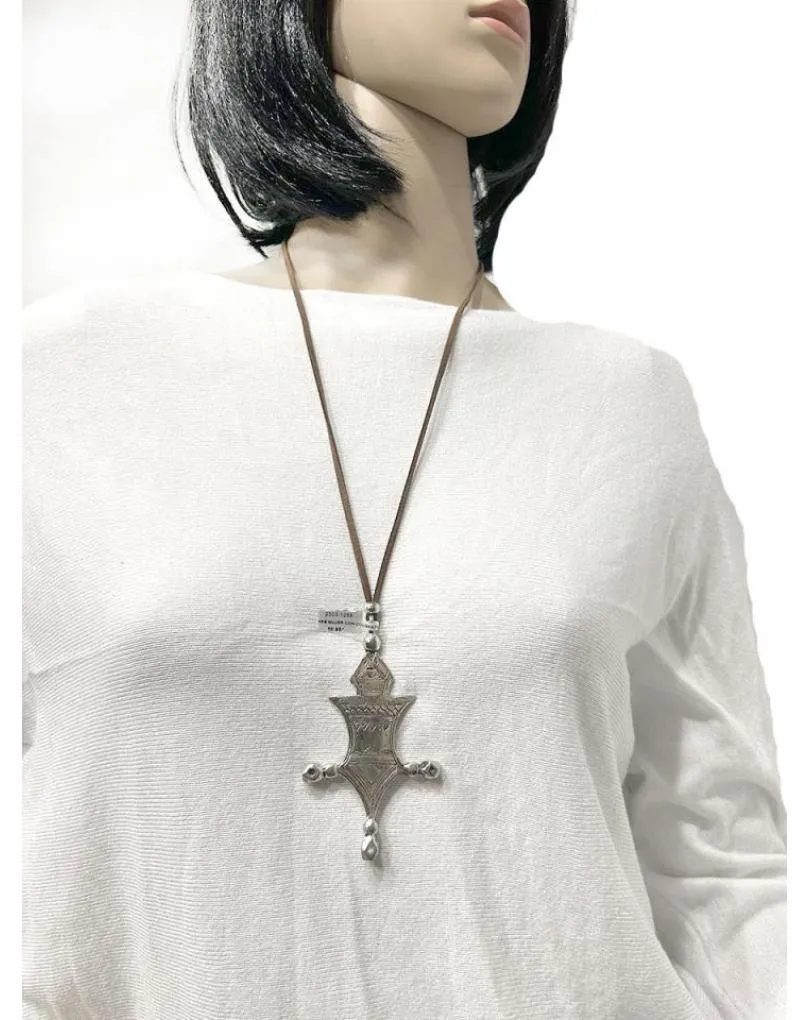 COLLARES CON CRUCES TUAREG PLATEADA ESTILO TRIBAL UNISEX