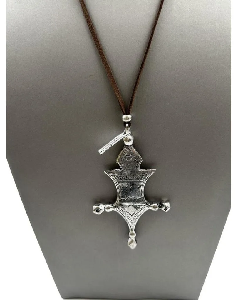 COLLARES CON CRUCES TUAREG PLATEADA ESTILO TRIBAL UNISEX