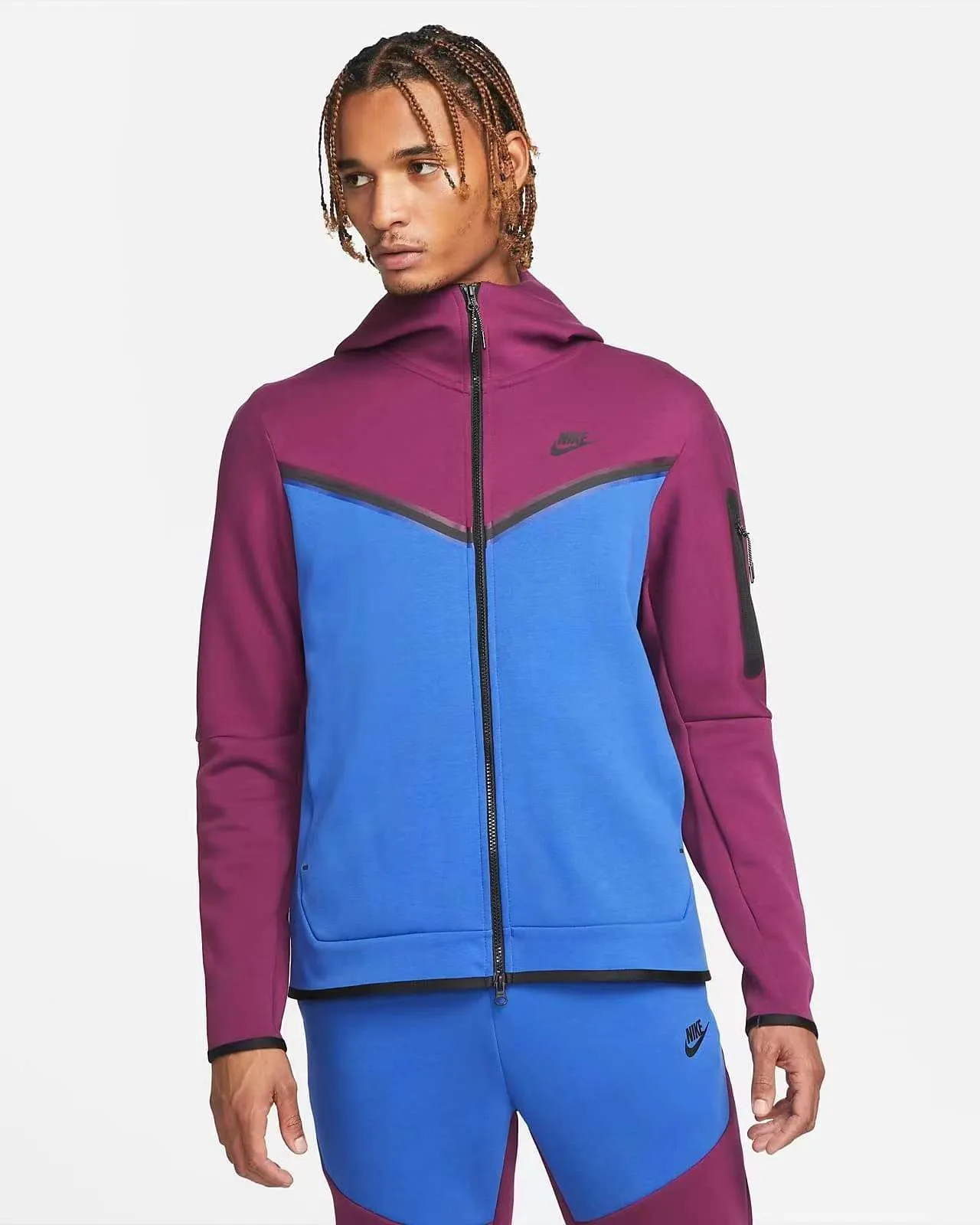 Conjunto de Chándal Nike Tech Fleece – Morado/Azul