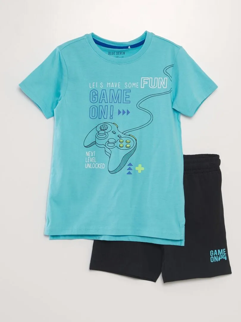 CONJUNTO DE PIJAMA 'GAMING'  2 PIEZAS  AZUL