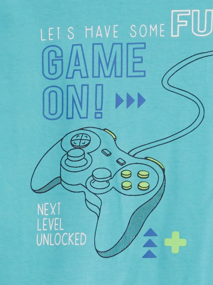 CONJUNTO DE PIJAMA 'GAMING'  2 PIEZAS  AZUL