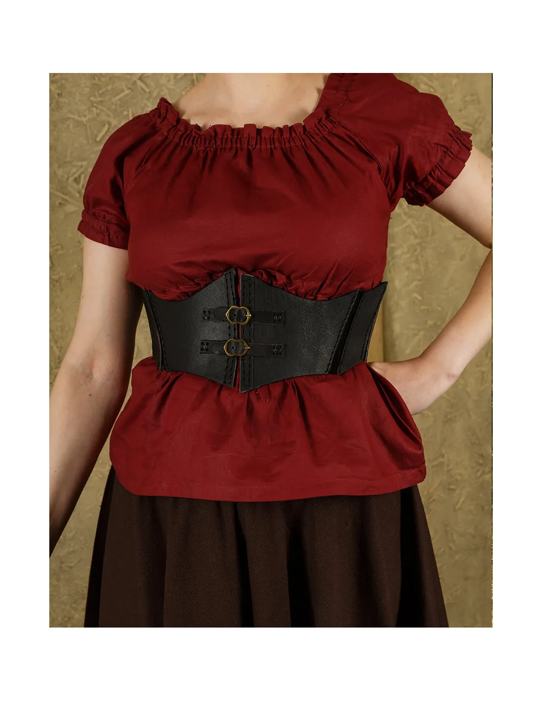 CORPIñO MEDIEVAL TALIA EN PIEL  NEGRO