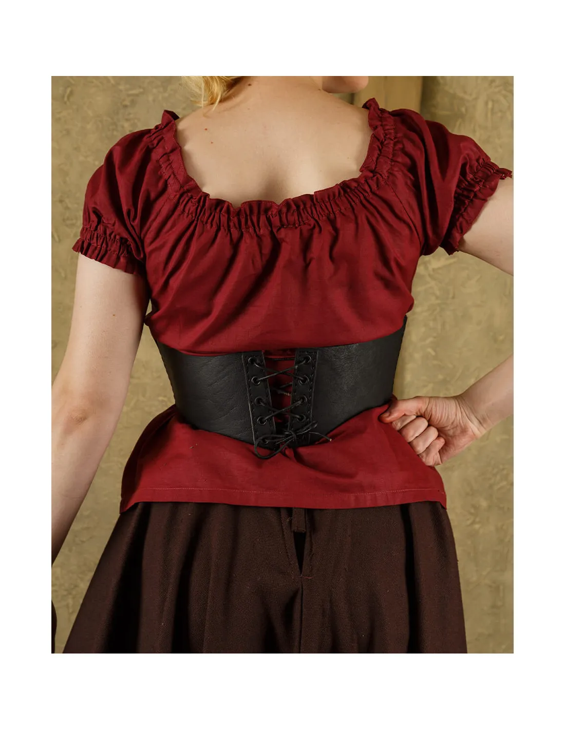 CORPIñO MEDIEVAL TALIA EN PIEL  NEGRO