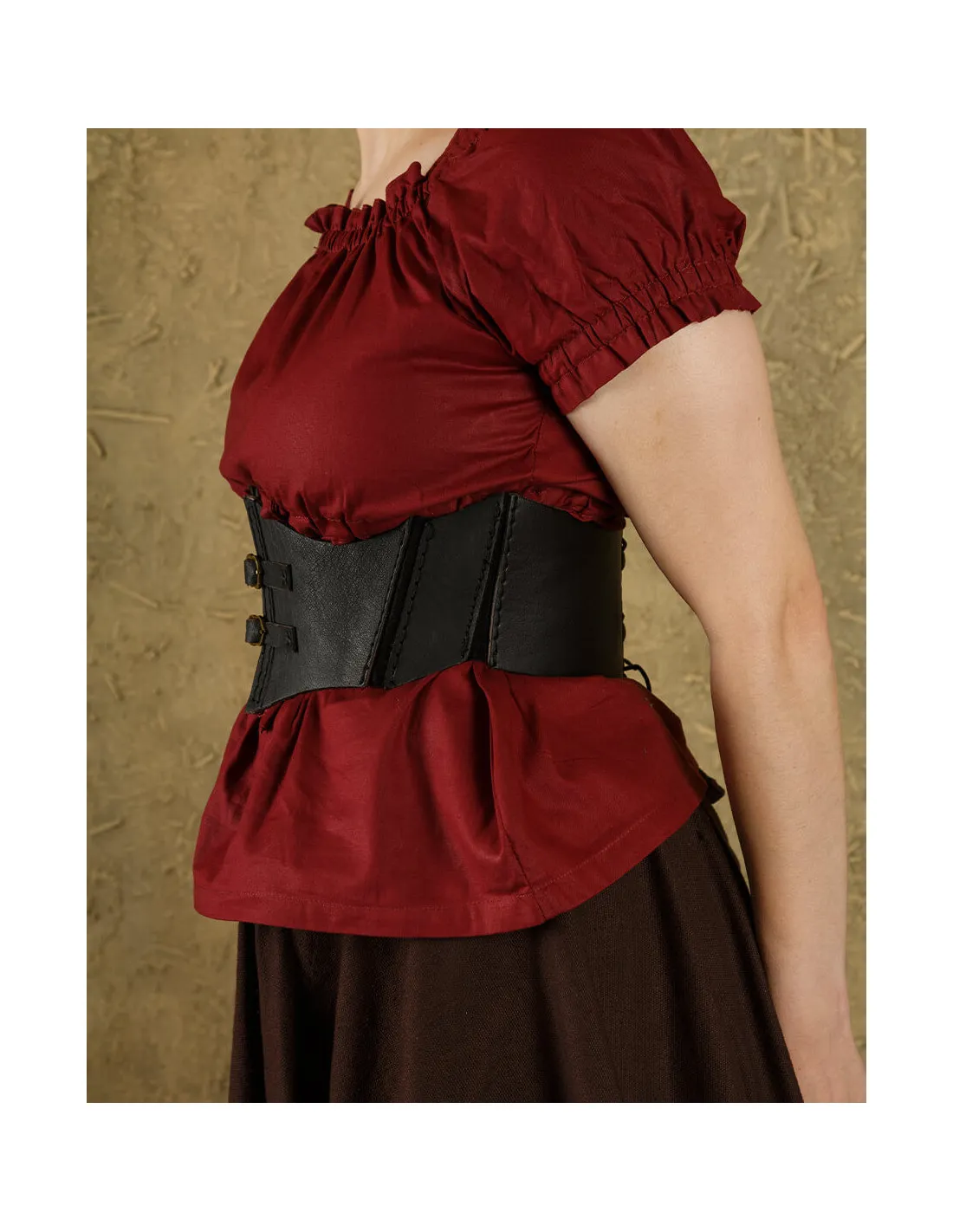 CORPIñO MEDIEVAL TALIA EN PIEL  NEGRO