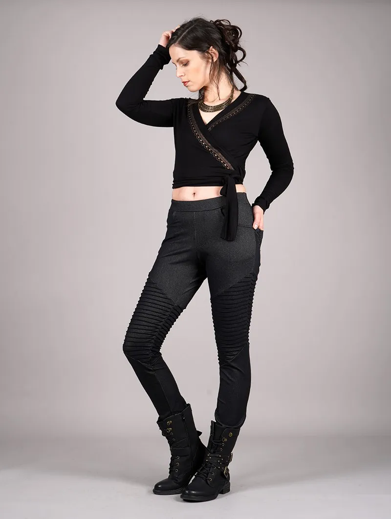 Crop top de mangas largas 