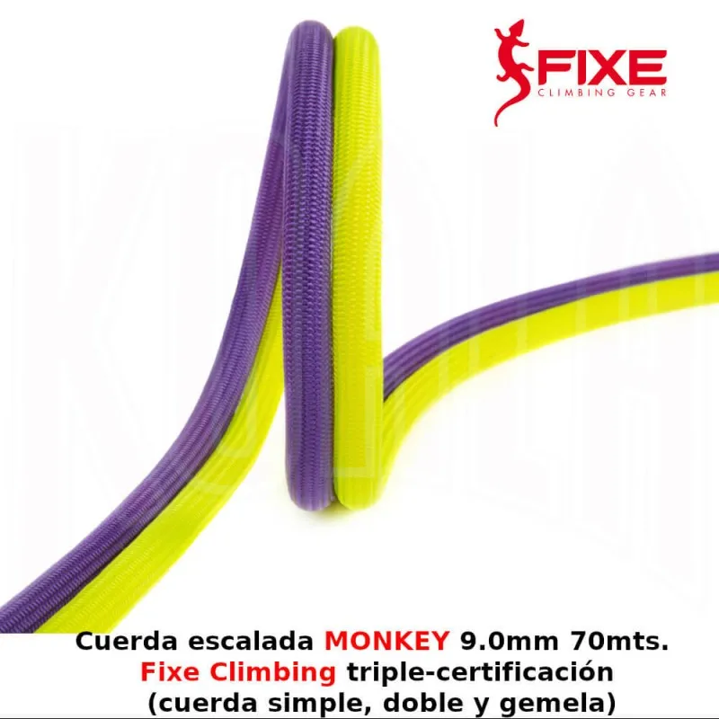 Cuerda escalada MONKEY 9.0mm 70mts. Fixe Climbing