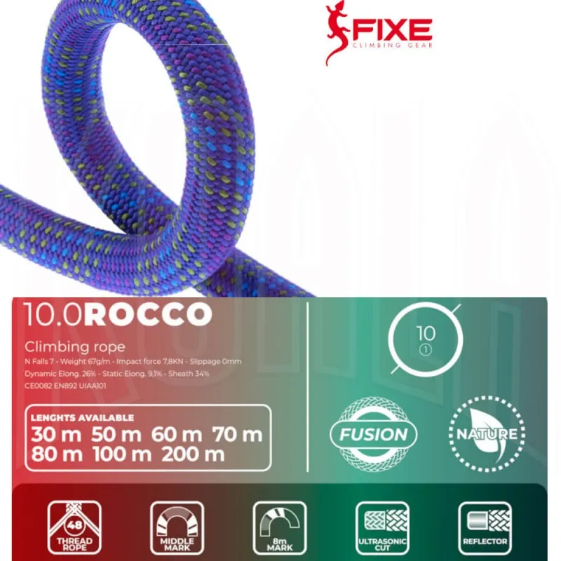 Cuerda escalada rocódromo ROCCO 10mm 50mts. Fixe Climbing